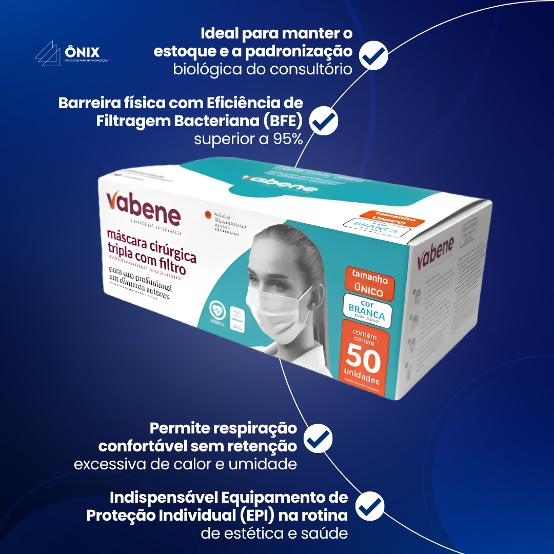 Caixa Máscara Descartavel Tripla - Vabene (50un) - imagem 3