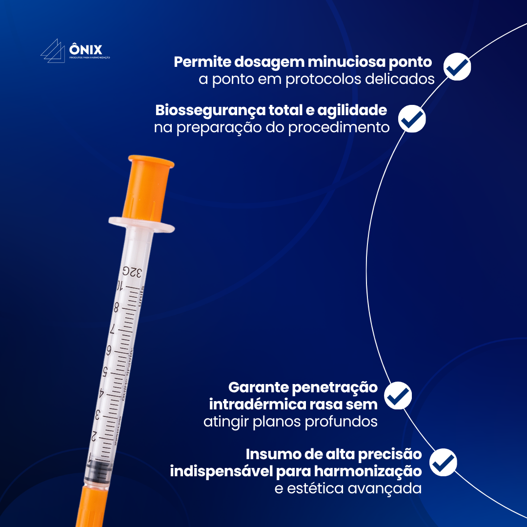 Seringa de Insulina SHARE MEDICAL – 0,5 mL (c/ Agulha fixa) 32gx6mm - escala 1 em 1 - imagem 3