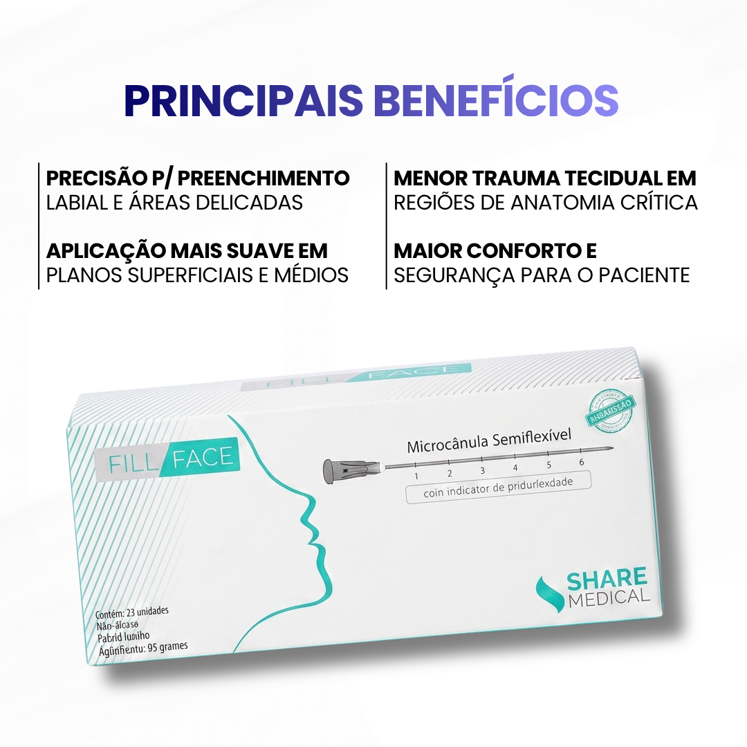 Caixa de cânula 25g x 50mm c/10 unidades - Fill Face - imagem 2