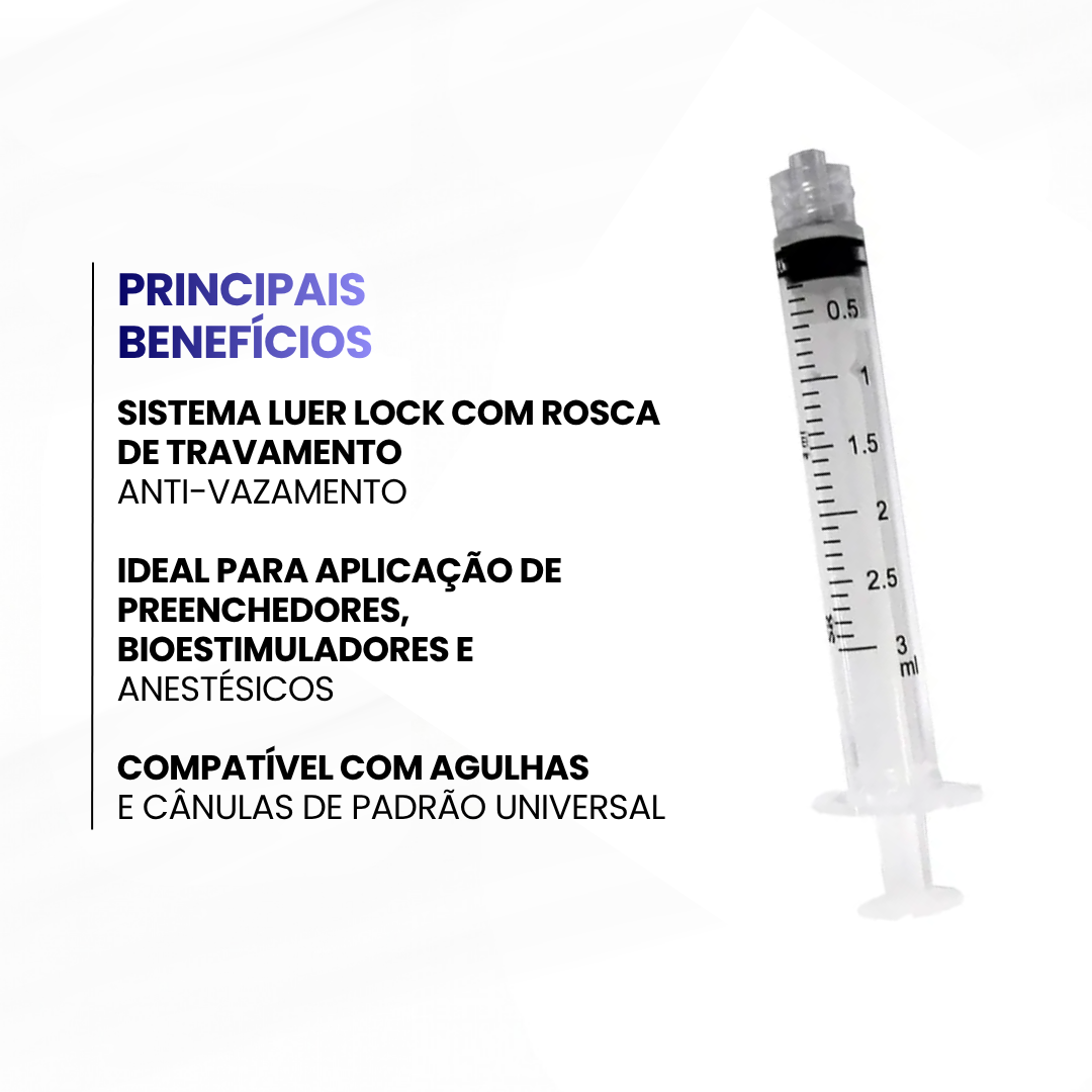 Seringa BD 3mL - Luer Lock - Sem agulha - imagem 2