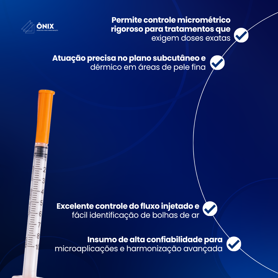 Seringa p/ insulina - 0,5ML - 6mm x 0,25 - 31g Escala 1/1 - Uniqmed  (Unidade) - imagem 3