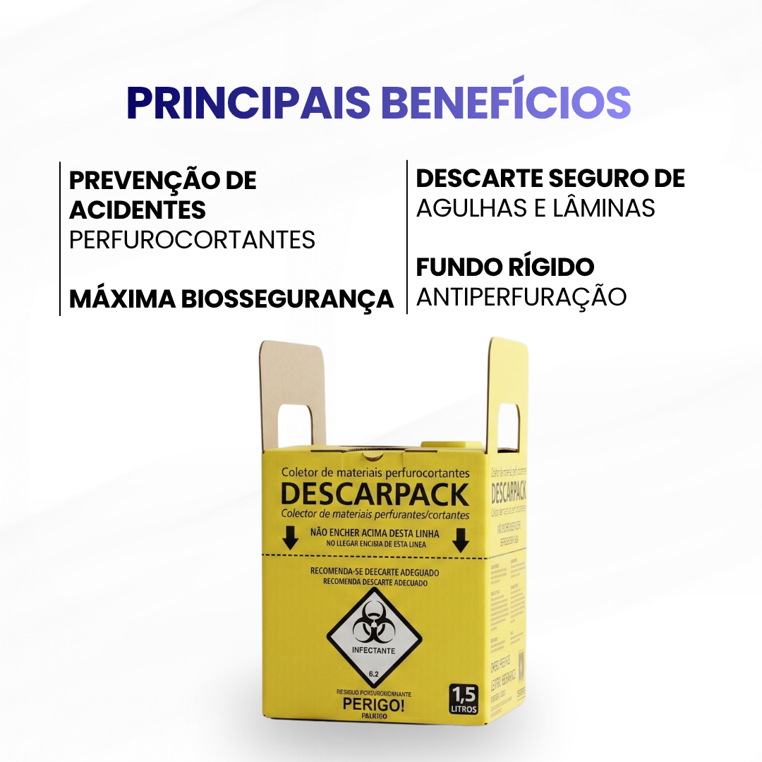 Coletor de Mat/ Perfuro Cortante 1,5L (DESCARPACK) - imagem 2