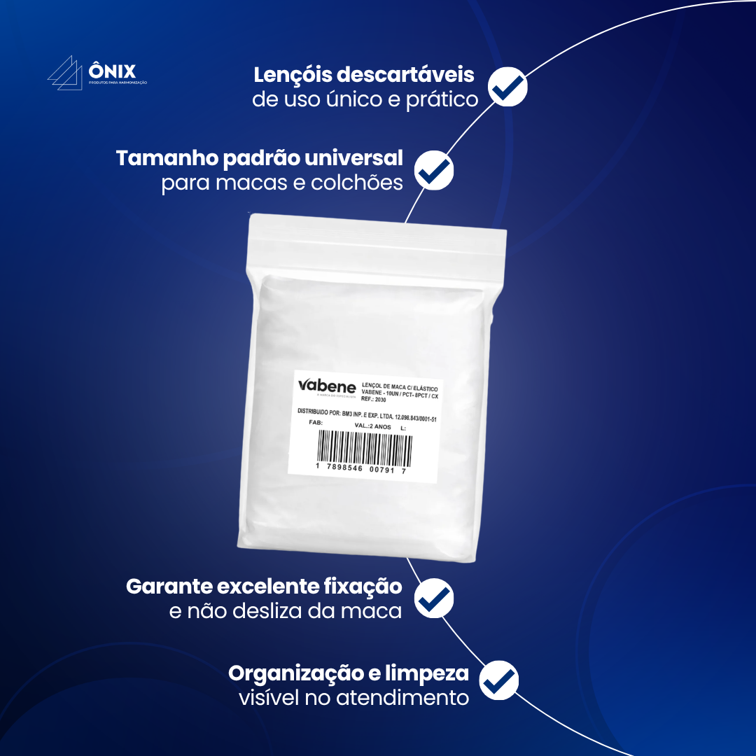 Pacote Lençol de Maca c/ elastico  - Vabene (10un) - imagem 3