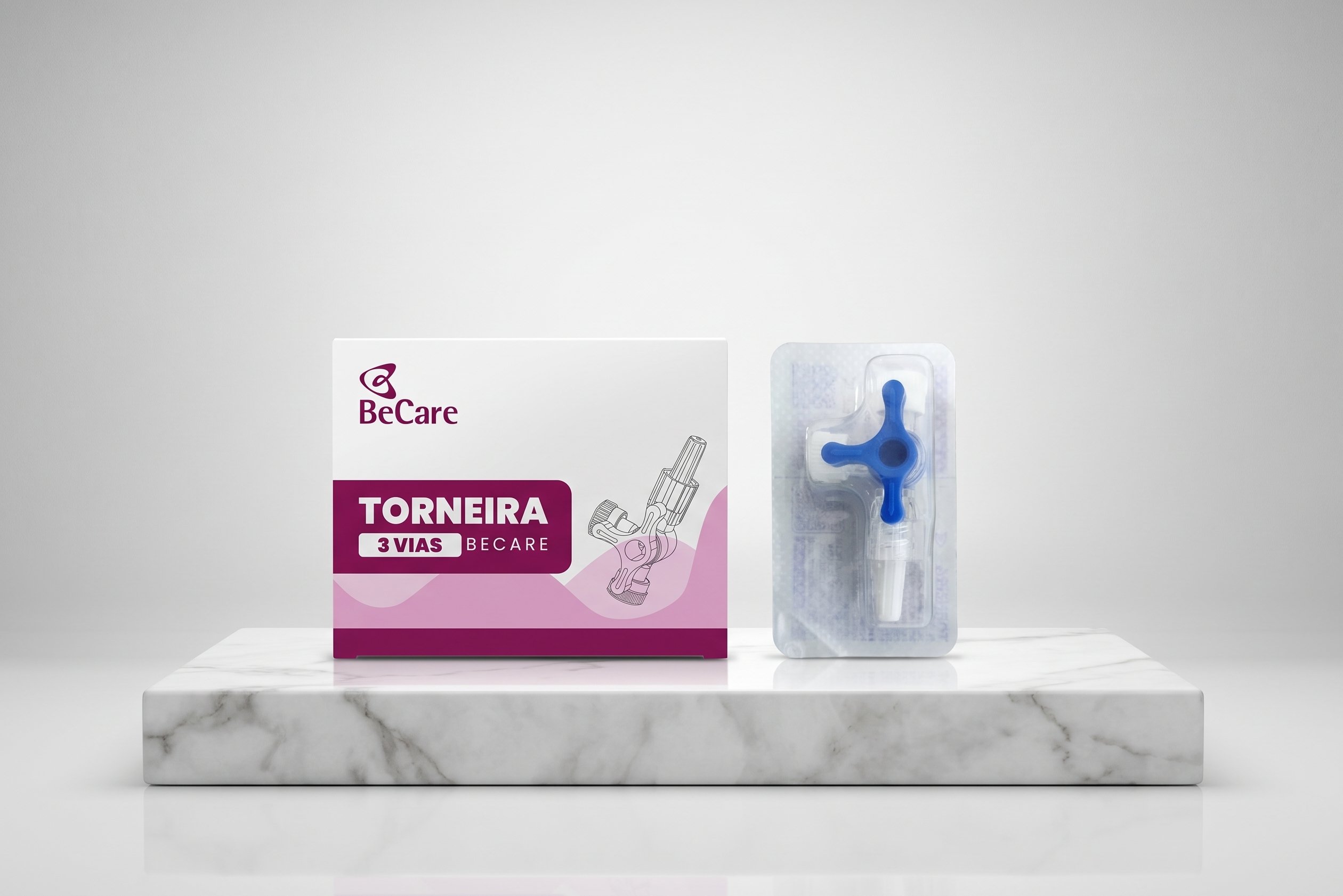 Torneira para Seringa - 3 vias - BE CARE